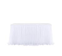 LuoAXINN Jupe de Table Tutu 4FT/6FT/9FT Purple Tulle Table Skirt Wedding Party Tutu Tableware Cloth Home Decoration(White,6FT 77x183cm)
