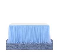 LuoAXINN Jupe de Table Tutu 4FT/6FT/9FT Purple Tulle Table Skirt Wedding Party Tutu Tableware Cloth Home Decoration(Sky Blue,9FT 77x275cm)
