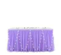 LuoAXINN Jupe de Table Tutu 6FT/9FT Tutu Table Skirts,Two-Layers for Wedding Party Rectangle Or Round Tables(Purple,6FT 77x183cm)