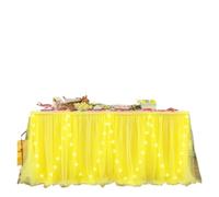 LuoAXINN Jupe de Table Tutu 6FT/9FT Tutu Table Skirts,Two-Layers for Wedding Party Rectangle Or Round Tables(Yellow,6FT 77x183cm)