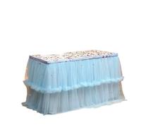 LuoAXINN Jupe de Table Tutu Multi Colored Pleated Cover Party Dessert Table Decoration Tablecloth Multiple Sizes 1/1.9/2.8/4.5m Height 76cm(Lake Blue,100x76cm 1pcs)