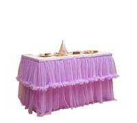 LuoAXINN Jupe de Table Tutu Multi Colored Pleated Cover Party Dessert Table Decoration Tablecloth Multiple Sizes 1/1.9/2.8/4.5m Height 76cm(Lavender,280x76cm 1pcs)