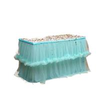 LuoAXINN Jupe de Table Tutu Multi Colored Pleated Cover Party Dessert Table Decoration Tablecloth Multiple Sizes 1/1.9/2.8/4.5m Height 76cm(Mint Green,190x76cm 1pcs)