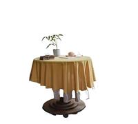 LuoAXINN Nappe à Volants Nappe Ronde à Volants en Coton, Garniture Lavable, Couverture de Table for dîner Vacances, Banquet, Cuisine, décoration Mariage(Color 3,Round 160cm)