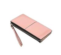 LuoAXINN Portefeuille en cuir ciré à l'huile for femme, pochette zippée, sac à main multifonction for téléphone pour les achats liés aux voyages(Pink)