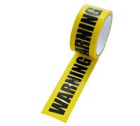 LuoAXINN Rouleau de bandes d'avertissement jaunes, 48mm x 25m, 1 rouleau, autocollant de rappel de sécurité for barrière, for magasin, entrepôt, usine, école pour le marquage au sol/sécurité(WARNING)