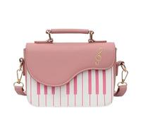 LuoAXINN Sacs à bandoulière Femmes sacs à bandoulière en cuir PU sac de messager Piano Design main mode poche porte-monnaie paquet(Pink)