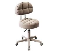LuoAXINN Tabouret à roulettes Chaises de barbier Salon beauté Simples, Chaise pivotante spéciale, Tabouret Rond Coiffure, Maquillage(Brown Backrest 4)