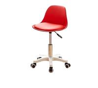 LuoAXINN Tabouret à roulettes Chaises élévatrices, chaises de Bureau à poulie avec Dossier, Chaise Bar, Coiffeuse roulettes, tabourets d'apprentissage pliants(Red)