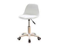 LuoAXINN Tabouret à roulettes Chaises élévatrices, chaises de Bureau à poulie avec Dossier, Chaise Bar, Coiffeuse roulettes, tabourets d'apprentissage pliants(White)