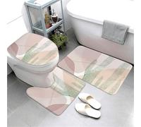 LuoAXINN Three-Piece Carpet Household Bathroom Non-Slip Set Toilet Floor Mat Bathroom Floor Mat pour Salle de Bain, Baignoire et Toilettes(Type16)