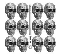 Luobannm 12pcs Crâne Rivets Boutons Stud Goth Mental Conchos Clous pour L'Artisanat du Cuir, Les Ceintures en Cuir, Les Chaussures, Les, Le Tissu.