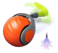 Luobannm Jouet pour Chat Interactif avec Capteur D'Évitement des Obstacles Intelligent, Longue Durée de Vie de la Batterie, Couleur Orange