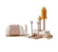 Luobannm Kit de Nettoyage de Biberons avec Égouttoir, Brosses en Silicone, Paille et Nettoyant pour Tétines, Boîte de Rangement
