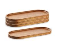 Luobannm Lot de 4 Plateaux de Service en Bois 11,5 X 4 Pouces Planches à Charcuterie Assiettes en Bois Ovales Plateau de Service en Bois Assiettes à Fromage en Vrac