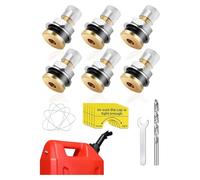 Luobannm Lot de 6 Bouchons D'Aération pour Réservoir de Carburant, Bouchons D'Aération Anti-Fuite pour Bidon Gaz Améliorant le Débit, Kit de Bouchons D'Aération pour Bidon de Gaz en Métal