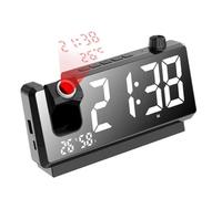 Luobannm Réveil de Projection avec Écran LED HD et Projection Intelligente pour Chambre à Coucher, Horloge Numérique Rotative à 180 Degrés, Projecteur B
