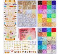 LUOBITO Perles pour Bracelet, 10800 Pièce Perle Plate Heishi, 48 Couleurs Perle Lettres per Bracelet, 3 Boîtes Kit Bijoux Creation Activité Manuelle per Fille Adulte, DIY Collier Boucle D'oreille