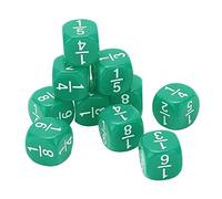 Luocute 20 Pièces Dé à Fractions pour en Plastique à 6 Faces | Jeu de dés de fraction, nombres gravés, accessoires de jeu de table multi-facettes pour la pratique des mathématiques, jeux