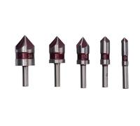 Luocute 5 Flûts CounterSink Drill Bit, M35 Bits de Contre-fraude en Acier à Haute Vitesse, 1/4 Pouces, 3/8 Pouces, 1/2 Pouces, 5/8 Pouces, 3/4 Pouces, pour le Travail du Bois avec un