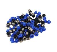 Luocute 50 Ensemble Connecteur de Tête de Vanne Pneumatique pour Extrudeuse | Tête de Valve pneumatique de remplacement en PTFE ECAS04, 50 capuchons bleus inclus, pour extrudeuse d\'imprimante 3D