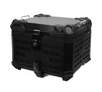 Luocute 55L Top de Coque en Aluminium en Aluminium avec Verrouillage Anti-vol, Boîte à Queue Supérieure de Moto étanche pour Le Casque et Les Bagages du Magasin, Boîtier Arrière, avec