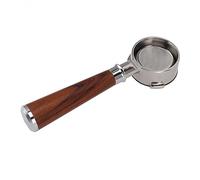 Luocute 58mm Bottomless Portafilter 3 Ears, Stainless Steel with Wood
