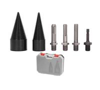 Luocute 6 Pièces Foret Fendeur de Bois, 32mm 42mm Cône de Séparation Robuste Amovible Revêtu de Ti, avec 4 Poignées, pour le Camping en Plein Air à la Maison Fendage de Bûches de Bois de