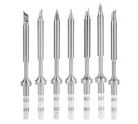 Luocute 7 Types de Mini Pointes de Fer à Souder en Acier Inoxydable de Remplacement pour Fer à Souder TS100 avec conductivité Thermique élevée, Durable pour (Ensemble complet de 7 pièces (pas de