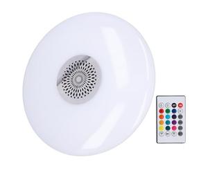 Luocute Ampoule Musicale Intelligente 24 W E27 RVB, Plafonnier LED à Changement de Couleur avec Haut-parleur sans Fil intégré, Télécommande, pour Chambre à Coucher, Salon, Chambre