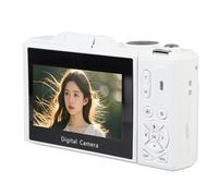 Luocute Appareil photo numérique 5K, 75 MP UHD 18x, zoom optique 7,6 cm, caméra de vlogging WiFi avec écran rabattable à 180° pour les créateurs de contenu vidéo (blanc)