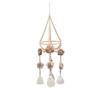 Luocute Baby Room Suspendu Jouet, Perle en Bois Rond Balle en Feutre Décor de Cloche, Adaptée au nouveau-né pour nouveau-né et Fille (Beige Marron)