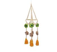 Luocute Baby Room Suspendu Jouet, Perle en Bois Rond Balle en Feutre Décor de Cloche, Adaptée au nouveau-né pour nouveau-né et Fille (Brun foncé)