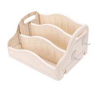 Luocute Bibliothèque pour Enfants, étagère à 3 Niveaux avec Finition Arrondie sans Bavures et 3 Compartiments Séparés, pour Chambre, Chambre d'enfant, Salle de Jeux ou Salle de lanc crème)