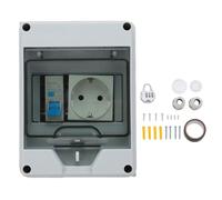 Luocute Boîtier de Distribution électrique étanche IP65 en ABS PA66 avec Disjoncteur 16 A 1P+N et Couvercle Transparent, pour Atelier, Sous-sol ou Chantier Extérieur