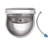 Luocute Bol d'eau Potable Automatique pour Animaux, Distributeur D'Abreuvoir pour Bétail en Acier Inoxydable avec Valve à Flotteur, Abreuvoir Extérieur Mural pour Chien, Cheval, Vache