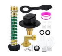 Luocute Bride D'entrée D'eau en Laiton pour Camping-car, Connecteur 3/4 NH Femelle vers 1/2 NPT Mâle à 90 Degrés avec Clapet Anti-retour et Bouchon Anti-poussière, pour Bateaux,