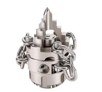 Luocute Buse de Jet D'égout à Chaîne, Rotation à 360 Degrés, 100 à 300 Bars | Acier Inoxydable, 3 Buses en Céramique Avant et 6 Arrière, Chaîne Amovible pour le Nettoyage des Parois de Tuyaux, 1/2 NPT