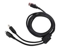 Luocute Câble de Données D'imprimante, 1,8 M 24 V D'alimentation USB vers USB B Mâle et Cordon D'alimentation Din Mâle à 3 Broches, avec des Matériaux Hautement Compatibles, pour les