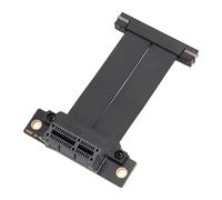 Luocute Câble D'extension PCIE 4.0 X1, Double Câble de Montage GPU à Angle Droit de 90 Degrés pour Carte Son, Prenant en Charge PCIE 4.0 à 16 Gbit/s, Flexible pour Châssis 1U 2U, Câble