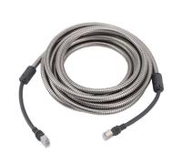 Luocute Câble Satellite Rectangulaire, 16,4 Pieds, 2 000 Mbps | Fil de Cuivre Monocœur 26AWG, Manchon en Acier Inoxydable, Rallonge pour Mini Ethernet, Routeur Gen 3, Utilisation