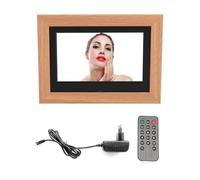 Luocute Cadre Photo Numérique, Cadre Photo électronique en Bois IPS HD de 7 Pouces avec Télécommande et Musique de Fond, pour la Décoration Intérieure (Prise UE)
