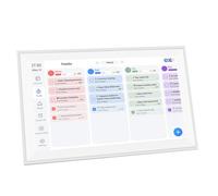 Luocute Calendrier Numérique Intelligent de 15,6 Pouces, Tableau des Tâches, écran Tactile Full HD 1080P, Affichage Interactif, Organisateur de Planning Familial avec Bureau (Prise UE 100-240 V)