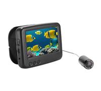 Luocute Caméra de Pêche sous-Marine, écran LCD de 4,3 Pouces, Résolution 1000TVL, Angle de Vue de 145 Degrés avec 12 Lumières Infrarouges Blanches, Détecteurs de Profondeur de Poisson (CR110-4HCS)