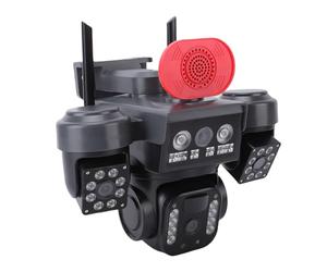 Luocute Caméra de sécurité sans Fil, Triple Objectif à énergie Solaire 4MP | Vue à 360 Degrés pour Vue Avant/arrière, Panneau Solaire 5 W, Extérieur Résistant aux Intempéries IP66, WiFi 2,4 GHz,