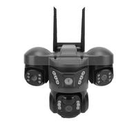 Luocute Caméra de sécurité Solaire, 6K 12MP UHD PTZ Triple Objectif avec Rotation Horizontale à 355° et Verticale à 90°, Détection de Mouvement PIR, Communication Bidirectionnelle,