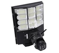 Luocute Caméra de sécurité Solaire pour Lampadaire, Capteur CMOS Full HD 1080P avec Double Objectif de 3,6 Mm, Connexion par Carte 4G pour les Zones éloignées, Construction Extérieure