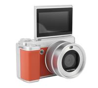 Luocute Caméra vidéo numérique 5K, 180 ° 80 MP HD à double objectif avec zoom numérique 18x, caméra vidéo WiFi pour photographie de voyage, prend en charge jusqu'à 256 Go (marron)