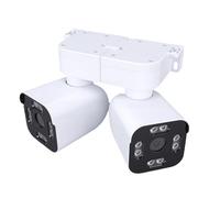 Luocute Caméras Extérieures à Double Objectif, Caméra de sécurité 2,5K avec Projecteurs et Vue à 180°, Prise Filaire WiFi, Suivi Automatique, Audio Bidirectionnel, Détection de Mouvement, (Prise UE)