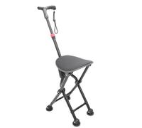 Luocute Canne Pliante avec Siège, Canne de Marche Légère et Réglable à 4 Pieds, Antidérapante, Chaise de Portable pour Adultes, Personnes âgées, Randonnée, Voyage, Camping